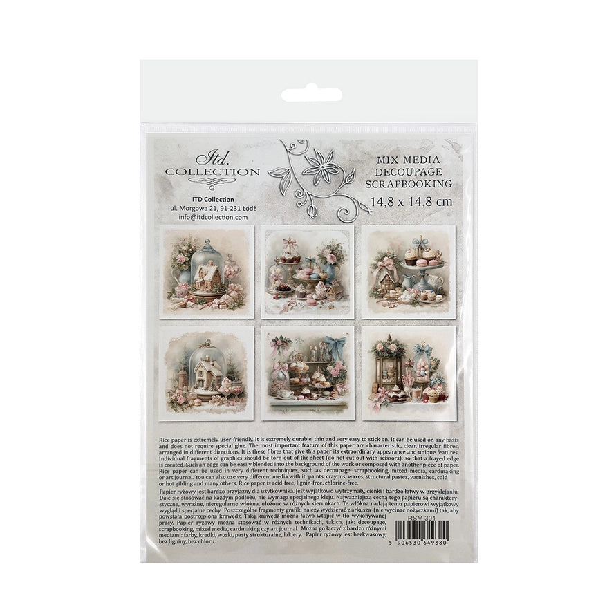 ITD Collection Winter Rose Decoupage Rice Paper Set – 6 Designs (RSM301)