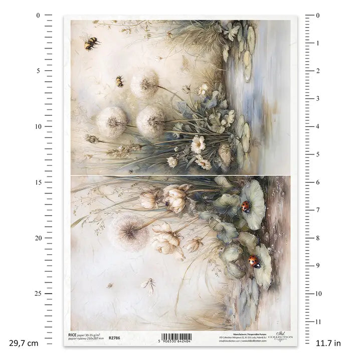 ITD Collection Mouse World Spring Decoupage Rice Paper – A4 Craft Sheet (R2786)
