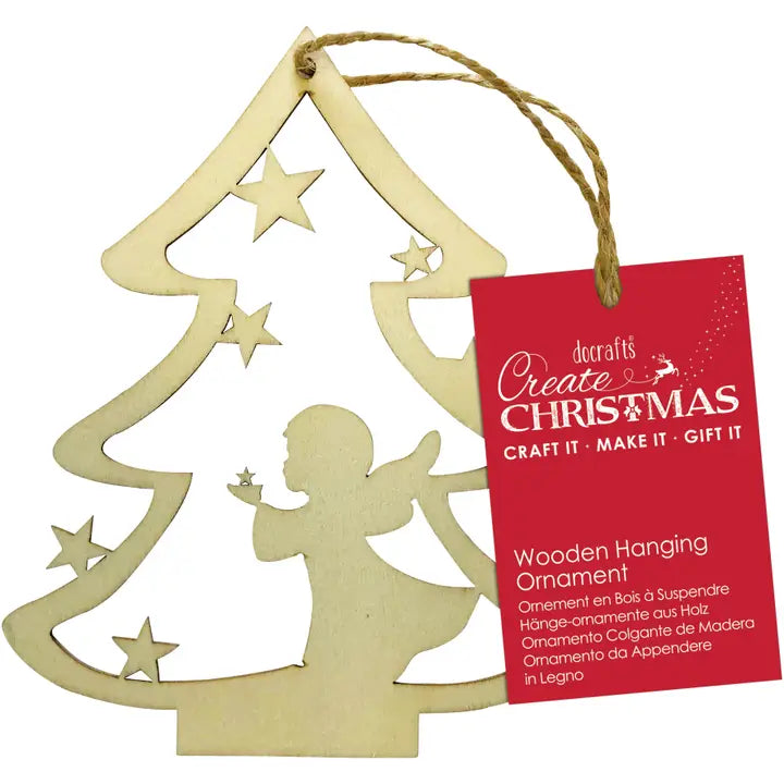 Wooden hanging ornament - Angel Tree