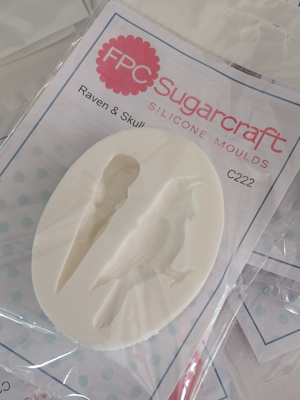 Raven & Skull Silicone Mold — Gothic Crow & Bird Skull by FPC Sugarcraft