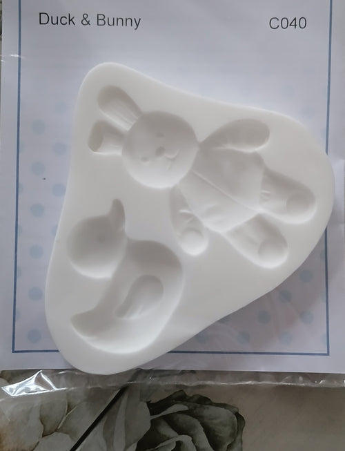 Duck & Bunny Silicone Mould — Cute Baby Characters by FPC Sugarcraft