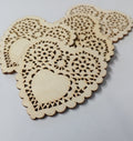 Filigree Lace Wooden Heart Blanks – Pack of 4 | Ornate Unfinished Wood Shapes for Crafts