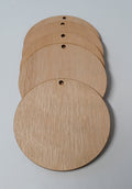 104mm Blank Wooden Discs with Hanging Hole – Pack of 5 | Natural Unfinished Wood Blanks for Crafts