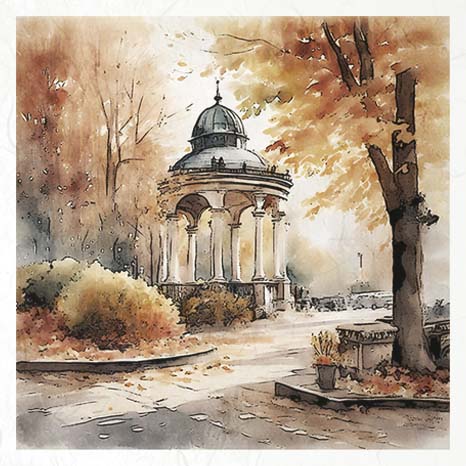ITD Collection Park Scene Decoupage Rice Paper Set – 6 Designs (RSM101)