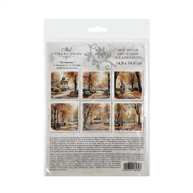 ITD Collection Park Scene Decoupage Rice Paper Set – 6 Designs (RSM101)