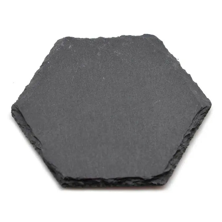 Argon Tableware Hexagon Natural slate drinks coaster.