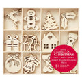 Mixed wooden shapes x48 Christmas icons.