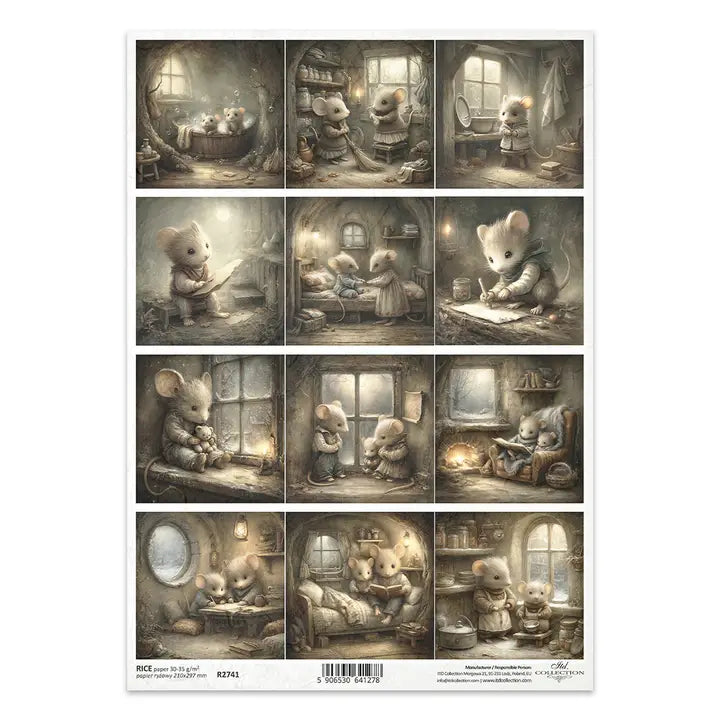 ITD Collection Mouse World Decoupage Rice Paper – A4 Craft Sheet (R2741)