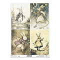 ITD Collection Alice's Magic Rabbit Decoupage Rice Paper – A4 Craft Sheet (R2635)