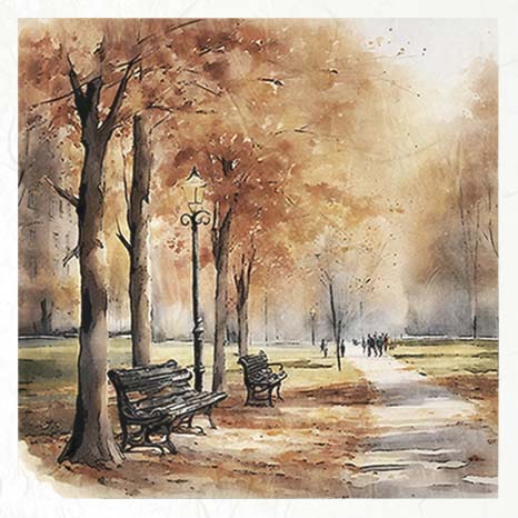 ITD Collection Park Scene Decoupage Rice Paper Set – 6 Designs (RSM101)