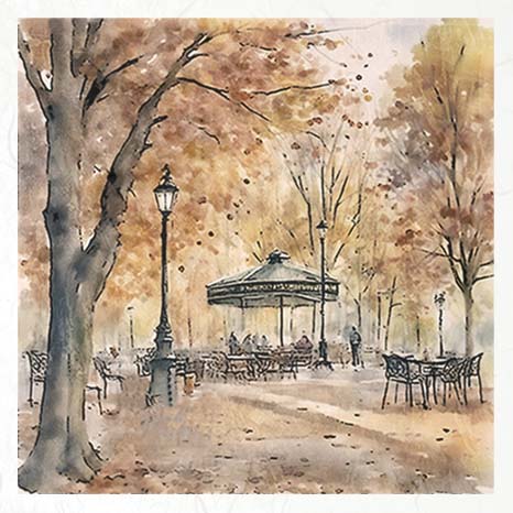 ITD Collection Park Scene Decoupage Rice Paper Set – 6 Designs (RSM101)