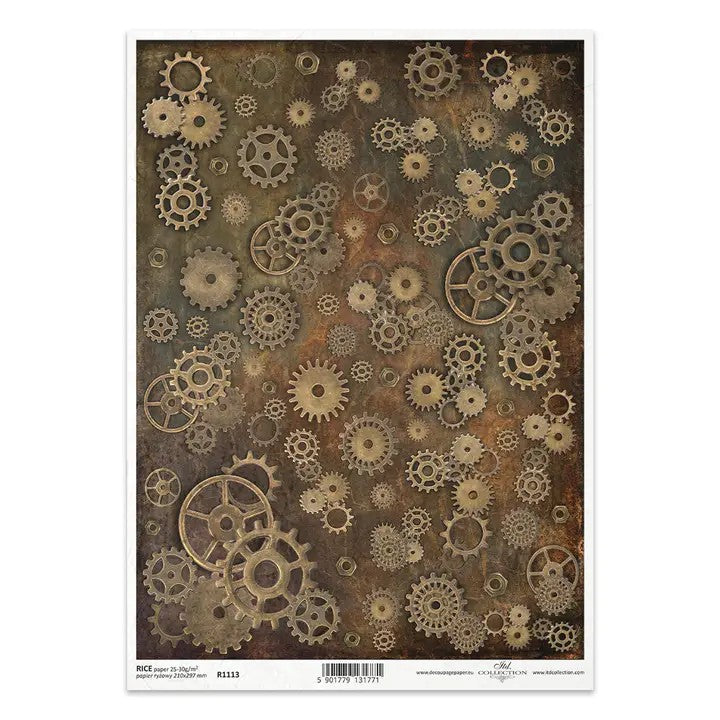 ⚙️ ITD Collection Rice Paper For Decoupage R1113 – Steampunk
