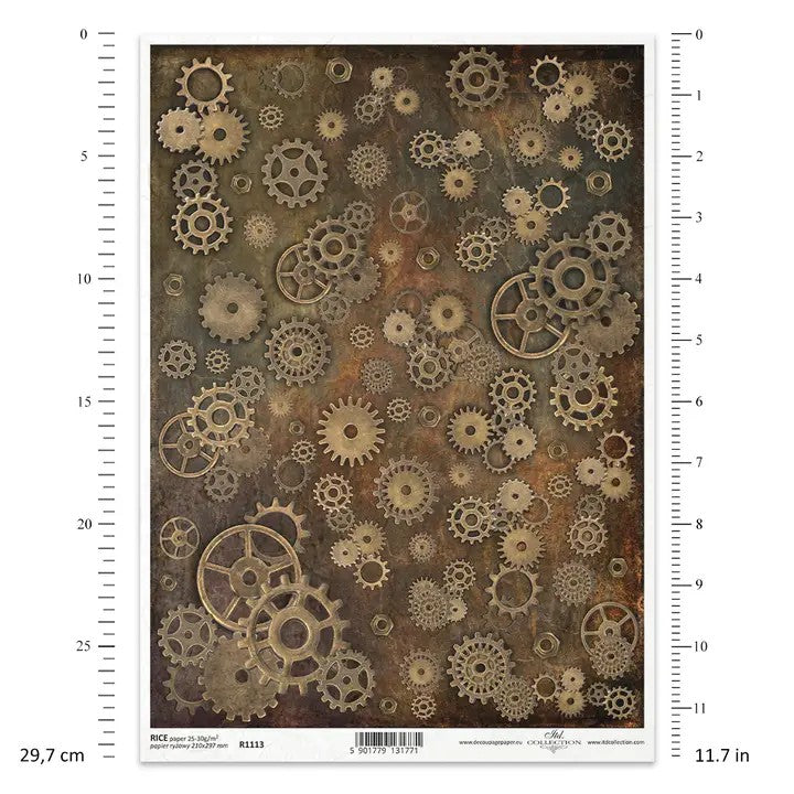 ⚙️ ITD Collection Rice Paper For Decoupage R1113 – Steampunk