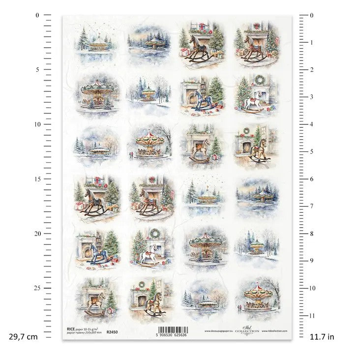 ITD Collection — Rice Paper For Decoupage R2450 — Christmas Wishes