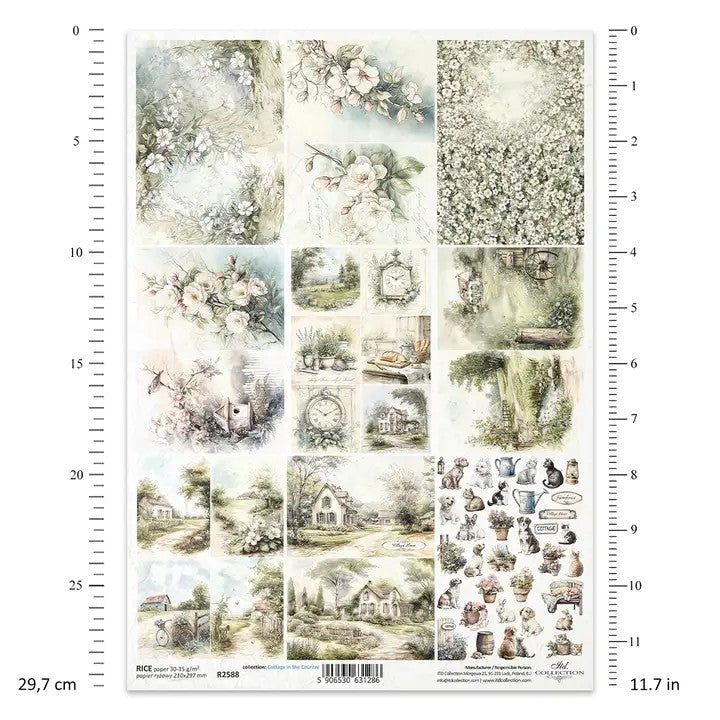 🏡 ITD Collection Rice Paper For Decoupage R2588 – Cottage in the Country