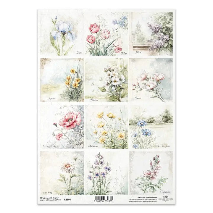 ITD Collection — Rice Paper For Decoupage R2604 — Floral Shabby Chic