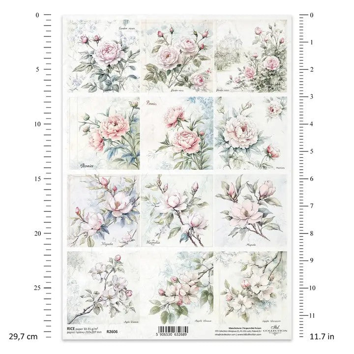✨ ITD Collection Rice Paper For Decoupage R2606 – Floral Shabby Chic