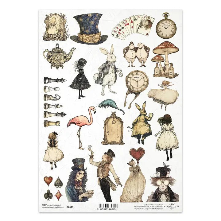 ✨ ITD Collection Rice Paper For Decoupage R2629 – Alice's Magic – Elements