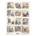 Vintage Christmas Toy Room A4 Rice Paper | R2669 | Festive Craft Decoupage Paper