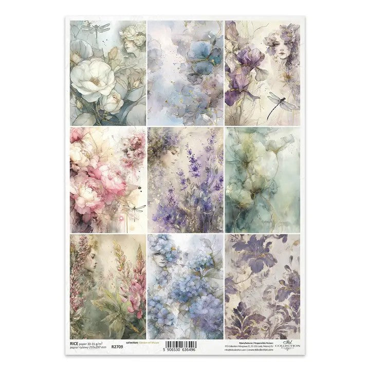 ITD Collection Rice Paper For Decoupage R2709 – Garden of Muses