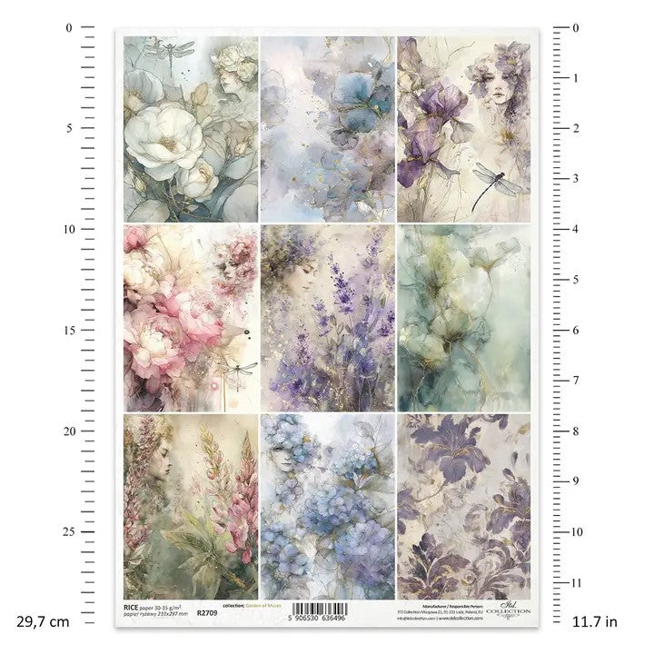 ITD Collection Rice Paper For Decoupage R2709 – Garden of Muses
