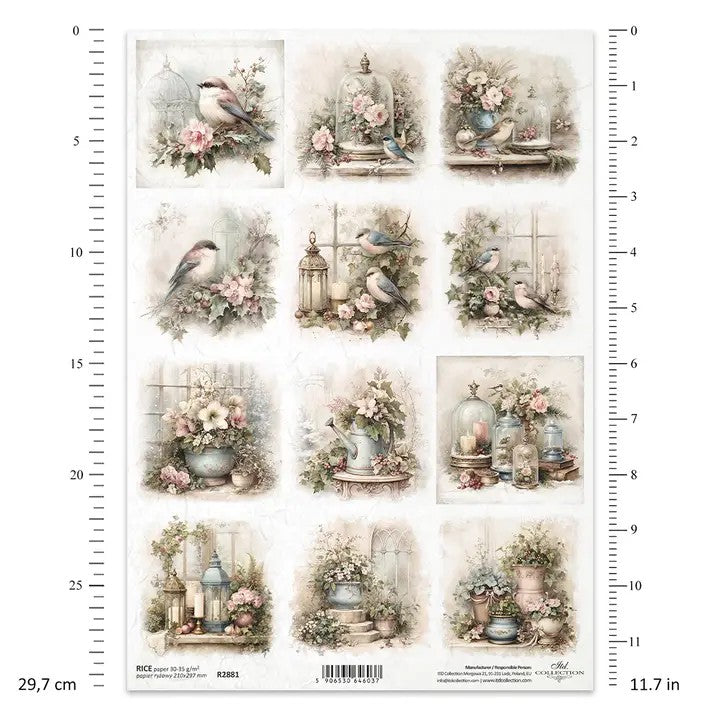 🌸 ITD Collection Rice Paper For Decoupage R2881 – Winter Rose