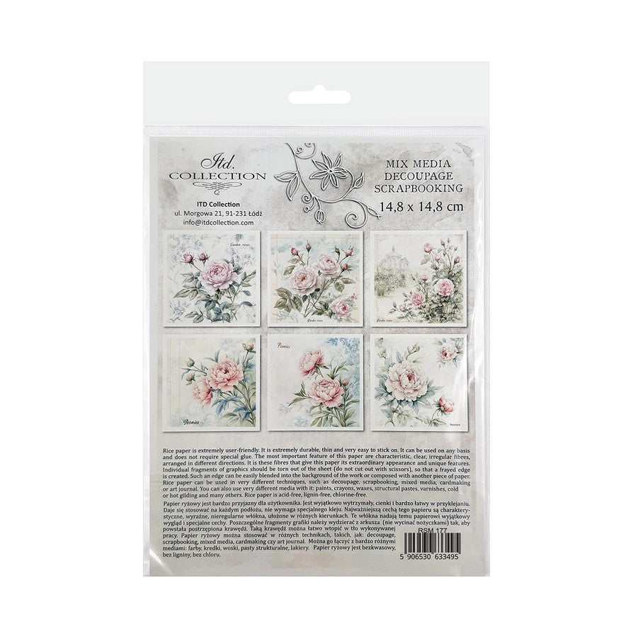 ITD Collection — Rice Paper Set RSM177 — Floral Shabby Chic