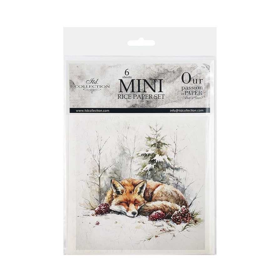 ITD Collection Rice Paper Set — Christmas Winter Wildlife | RSM294 | 6 Sheets 15×15cm