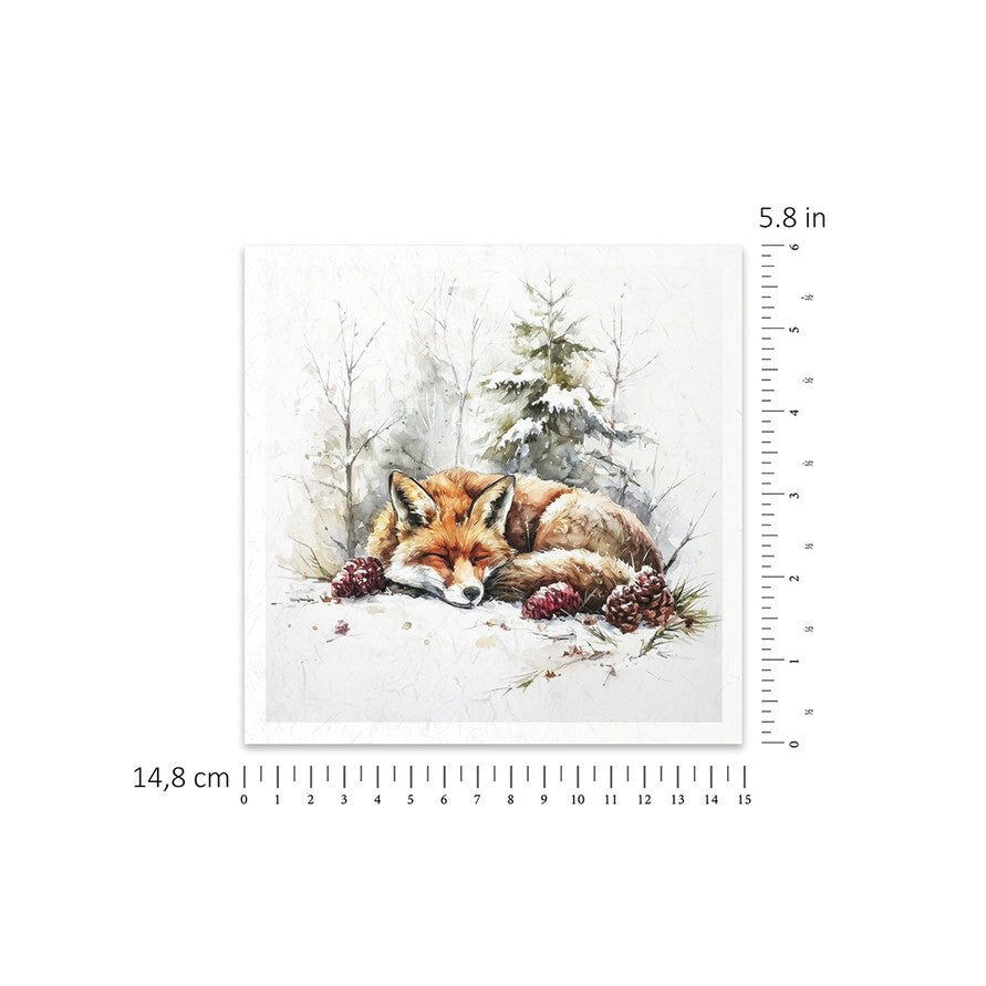 ITD Collection Rice Paper Set — Christmas Winter Wildlife | RSM294 | 6 Sheets 15×15cm