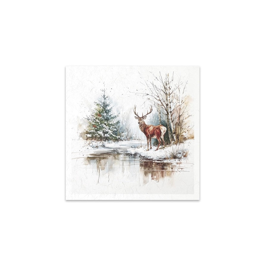 ITD Collection Rice Paper Set — Christmas Winter Wildlife | RSM294 | 6 Sheets 15×15cm