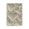 Stamperia Alice in Christmas — Simple Hearts A5 Silicon Mould | Ornate Vintage Heart Embellishments