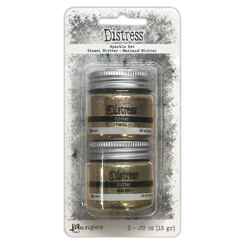 Tim Holtz Distress Holiday Sparkle Set — Tinsel & Garland Glitter | Vintage Metallic Shimmer