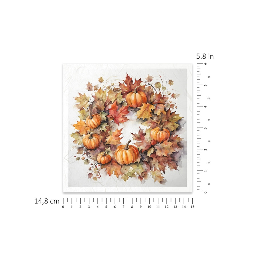 ITD Collection Autumn Wreaths Decoupage Rice Paper Set – 6 Designs (RSM152)