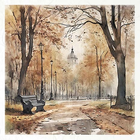 ITD Collection Park Scene Decoupage Rice Paper Set – 6 Designs (RSM101)