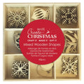 Wooden shapes Baubles and Flakes, 45 pieces.