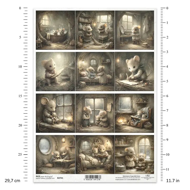 ITD Collection Mouse World Decoupage Rice Paper – A4 Craft Sheet (R2741)