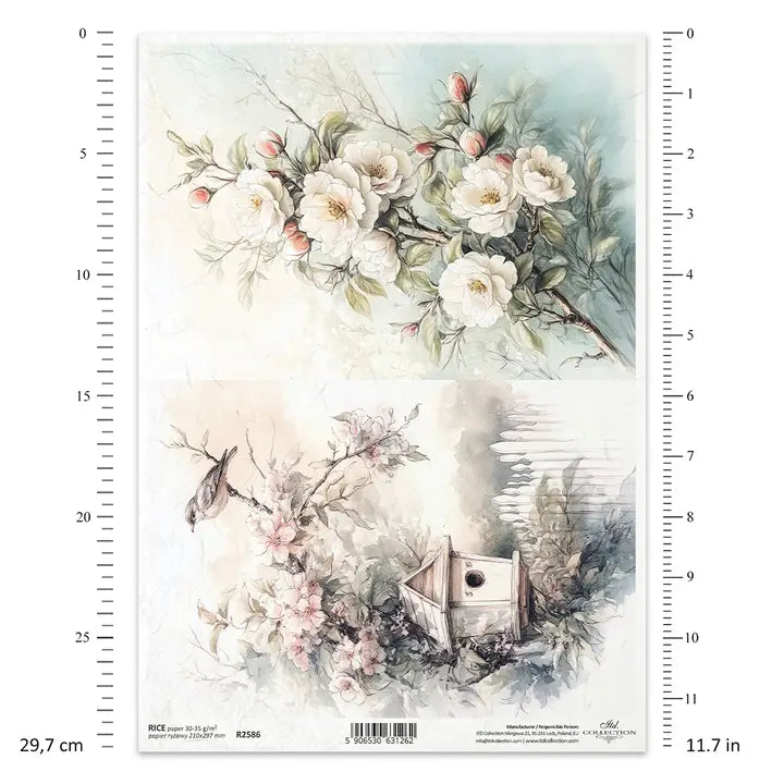 ITD Collection Cottage in the Country Decoupage Rice Paper – A4 Craft Sheet (R2586)