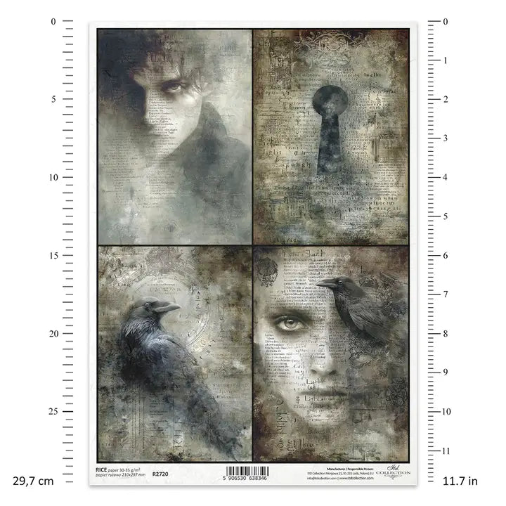 ITD Collection Light & Shadow Decoupage Rice Paper – A4 Craft Sheet (R2720)