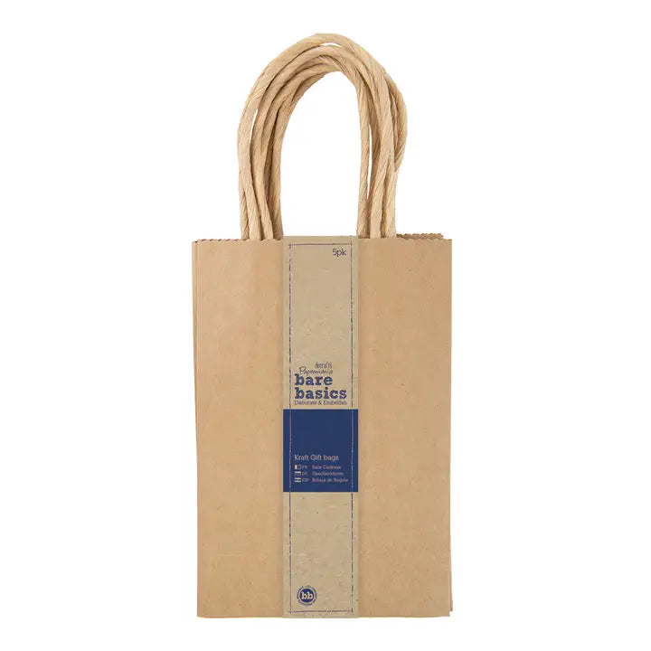 Kraft gift bags (5pk) Small.