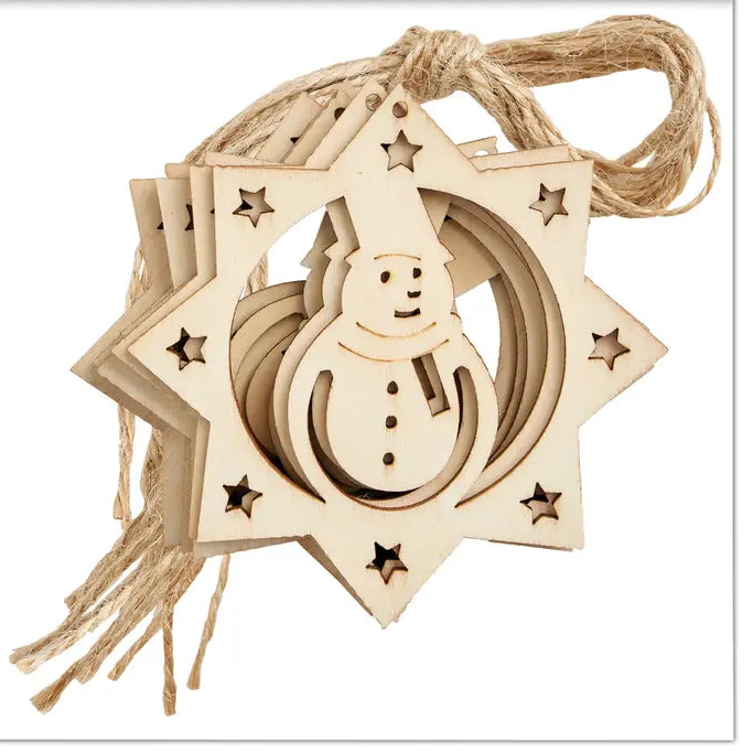 Snowman Hanging Shape, Pk6