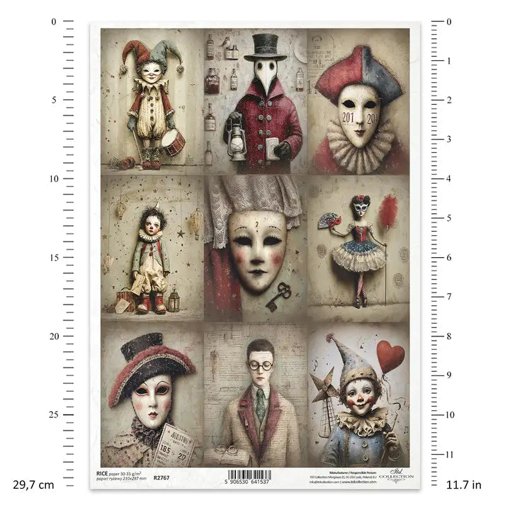 ITD Collection Carnival Decoupage Rice Paper – A4 Craft Sheet (R2767)