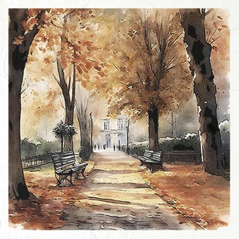 ITD Collection Park Scene Decoupage Rice Paper Set – 6 Designs (RSM101)