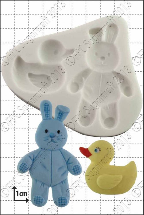 Duck & Bunny Silicone Mould — Cute Baby Characters by FPC Sugarcraft