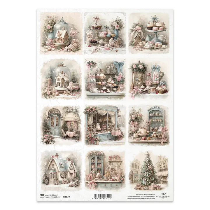 ITD Collection Winter Rose Decoupage Rice Paper – A4 Craft Sheet (R2879)