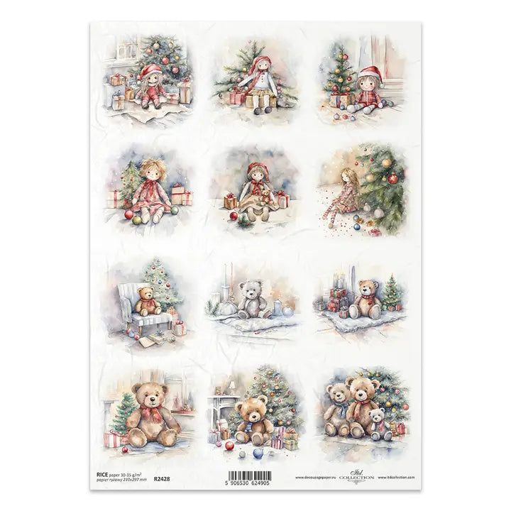 ITD Collection Christmas Wishes Decoupage Rice Paper – A4 Craft Sheet (R2428)