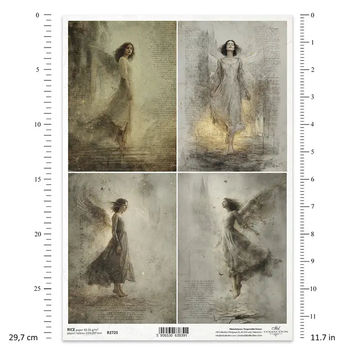 ITD Collection Light & Shadow Decoupage Rice Paper – A4 Craft Sheet (R2725)