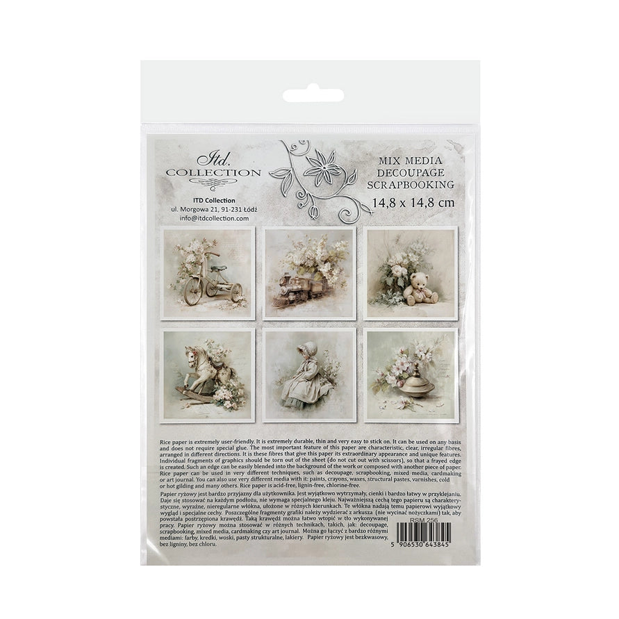 ITD Collection Written in Flowers Decoupage Rice Paper Set – 6 Designs (RSM256)