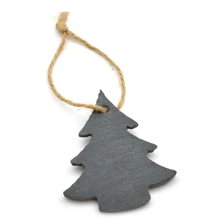 Natural Slate Christmas Tree Decoration
