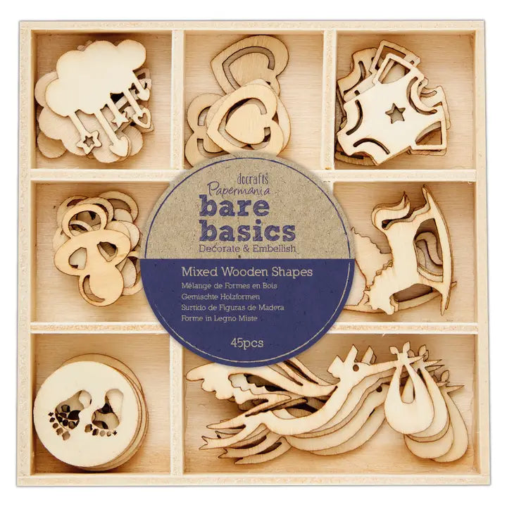 Mixed wooden shapes (40pcs) Baby