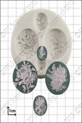 Flower Cameos Silicone Mould — Elegant Floral Portrait Cameos by FPC Sugarcraft